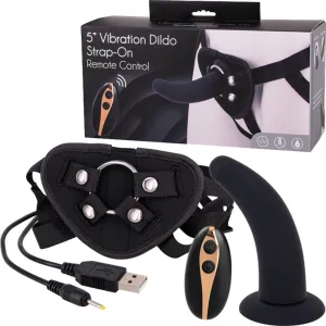 5 Vibrating Dildo Strap-On Harness Set Remote Control Couples Sex Toy