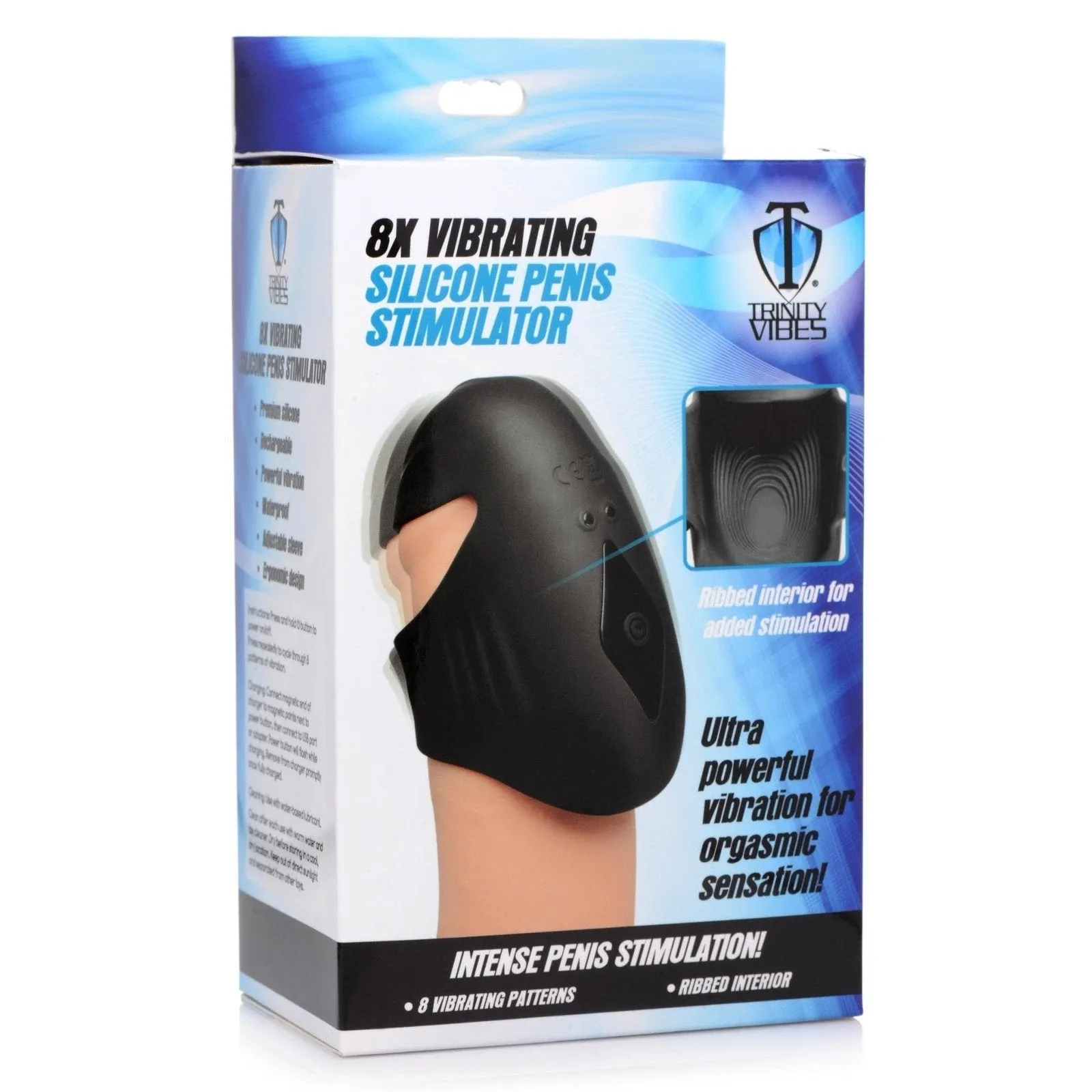 8x Vibrating Silicone Penis Head Stimulator
