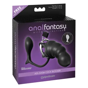 Anal Fantasy Elite Collection Ass-Gasm Cock Blocker Chastity Cock Cage Black