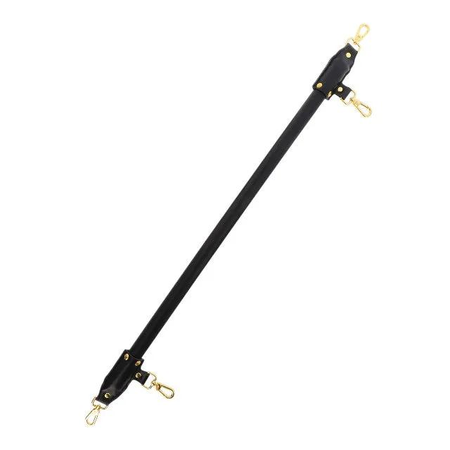 Bară TABOOM Bondage Spreader Bar Wild Roses pentru jocuri erotice BDSM. cu cătușe din piele ecologică și trandafiri decorativi. negru cu roșu