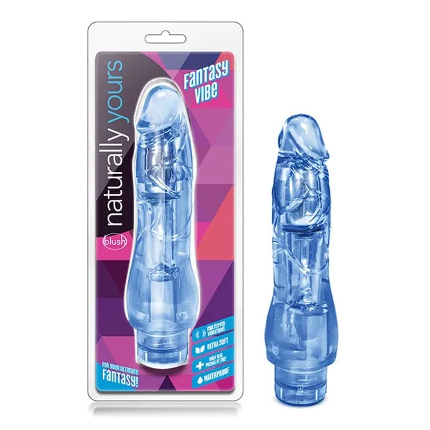 Blush Novelties - Naturally Yours Fantasy Vibe Realistic Vibrating Dildo 8.5(Blue)