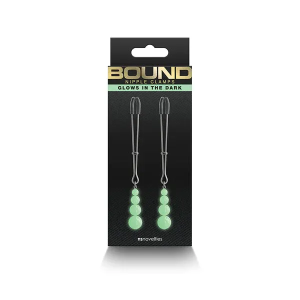Bound G2 Nipple Clamps Triple Balls Glows In The Dark by NS Novelties