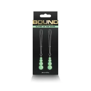 Bound G2 Nipple Clamps Triple Balls Glows In The Dark by NS Novelties