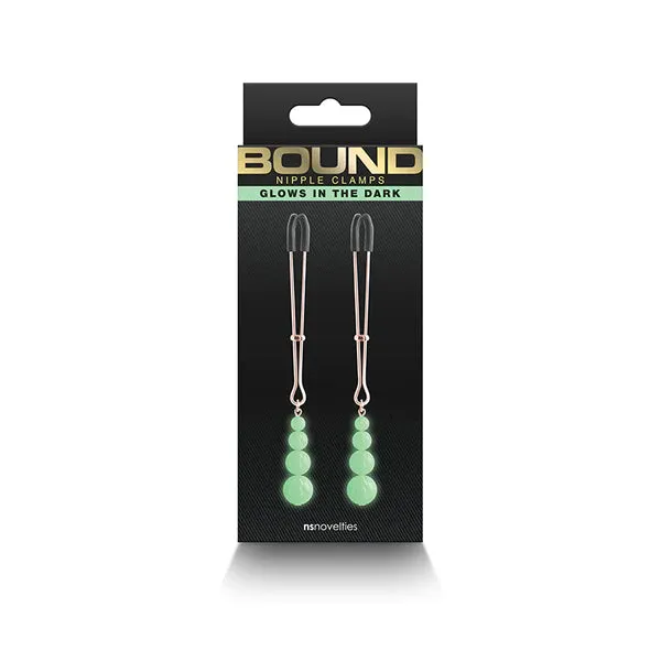 Bound G2 Nipple Clamps Triple Balls Glows In The Dark by NS Novelties