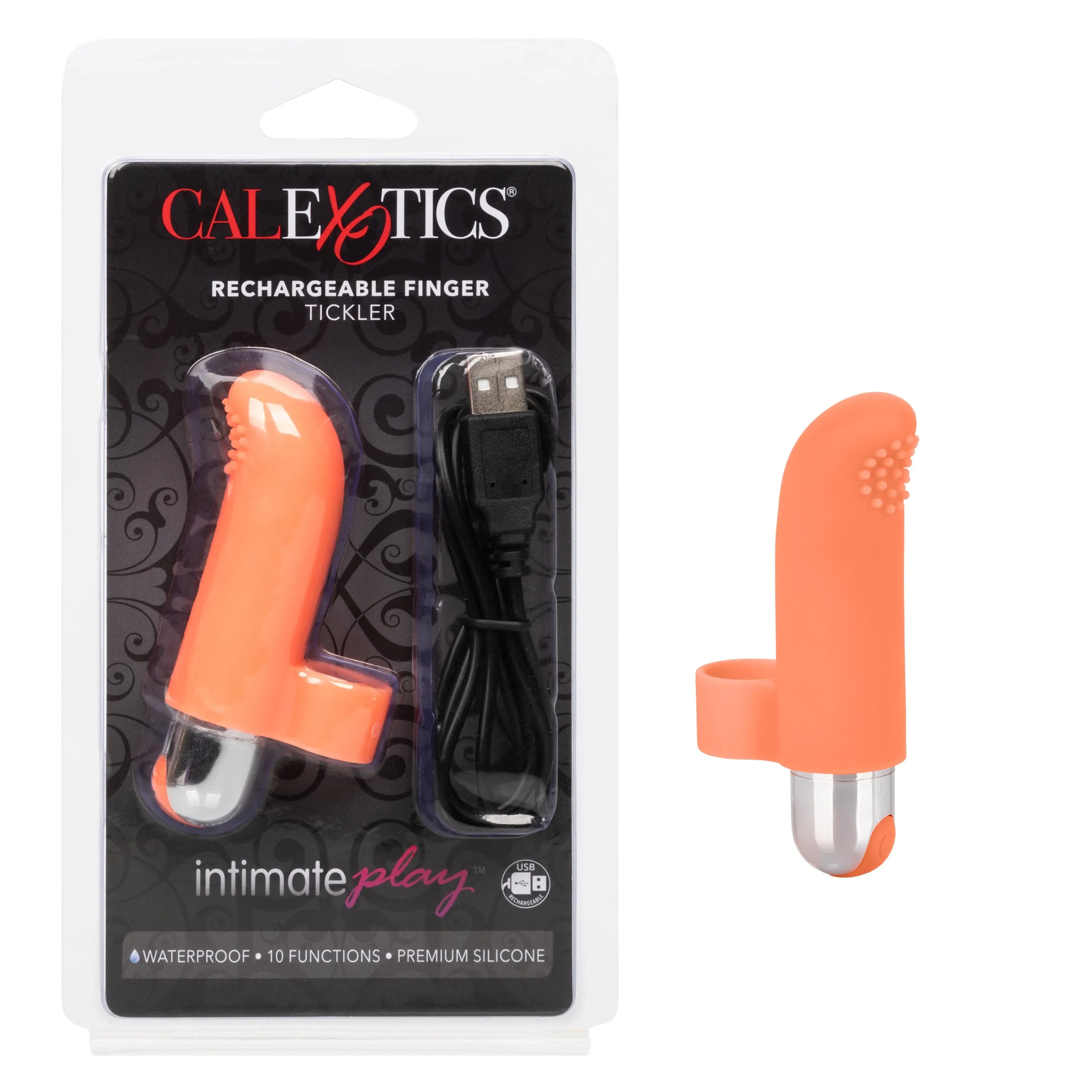 California Exotics - Intimate Play Rechargeable Finger Tickler Clit Massager (Orange)