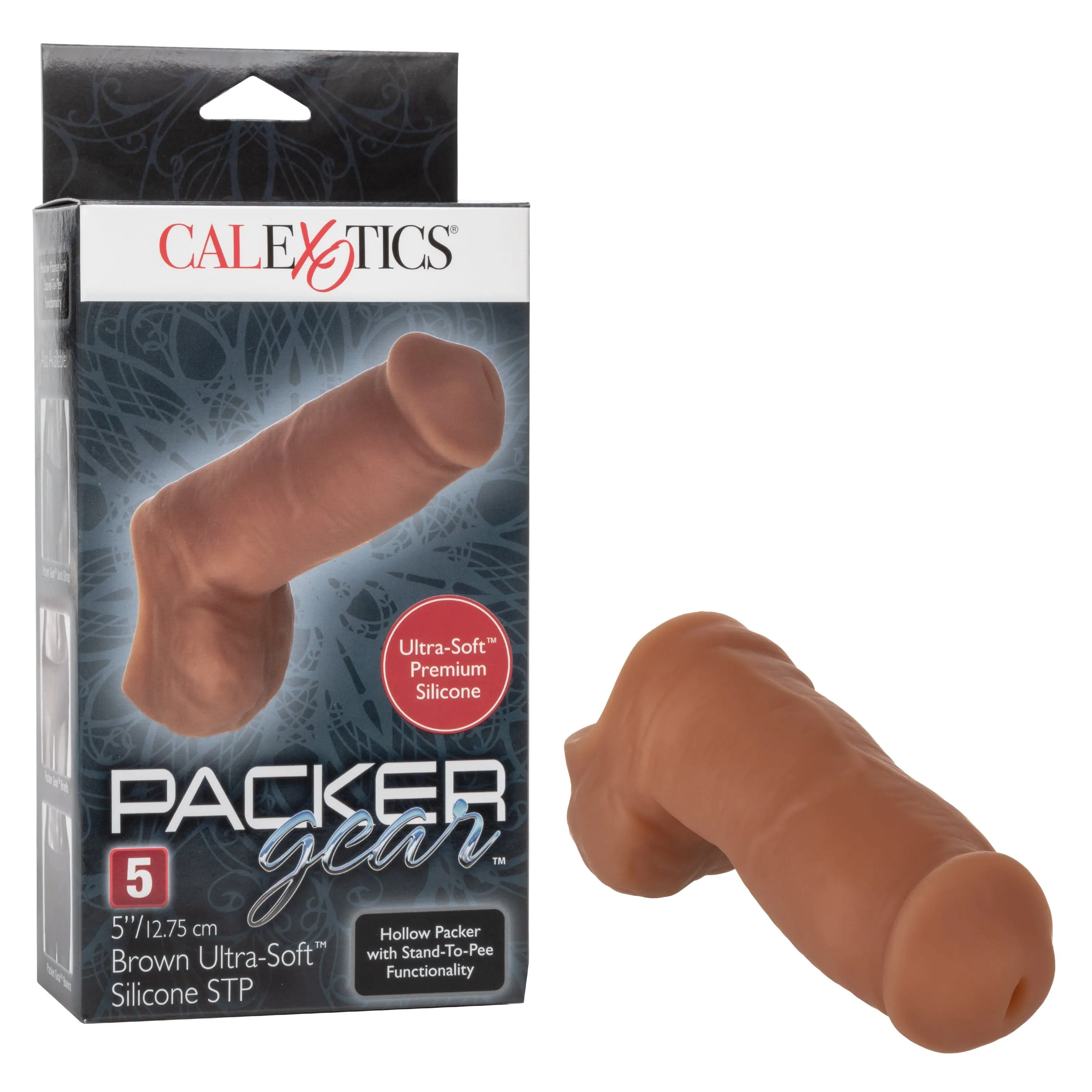 California Exotics - Packer Gear Ultra Soft Silicone STP Hollow Dildo 5 (Brown)
