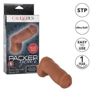 California Exotics - Packer Gear Ultra Soft Silicone STP Hollow Dildo 5 (Brown)