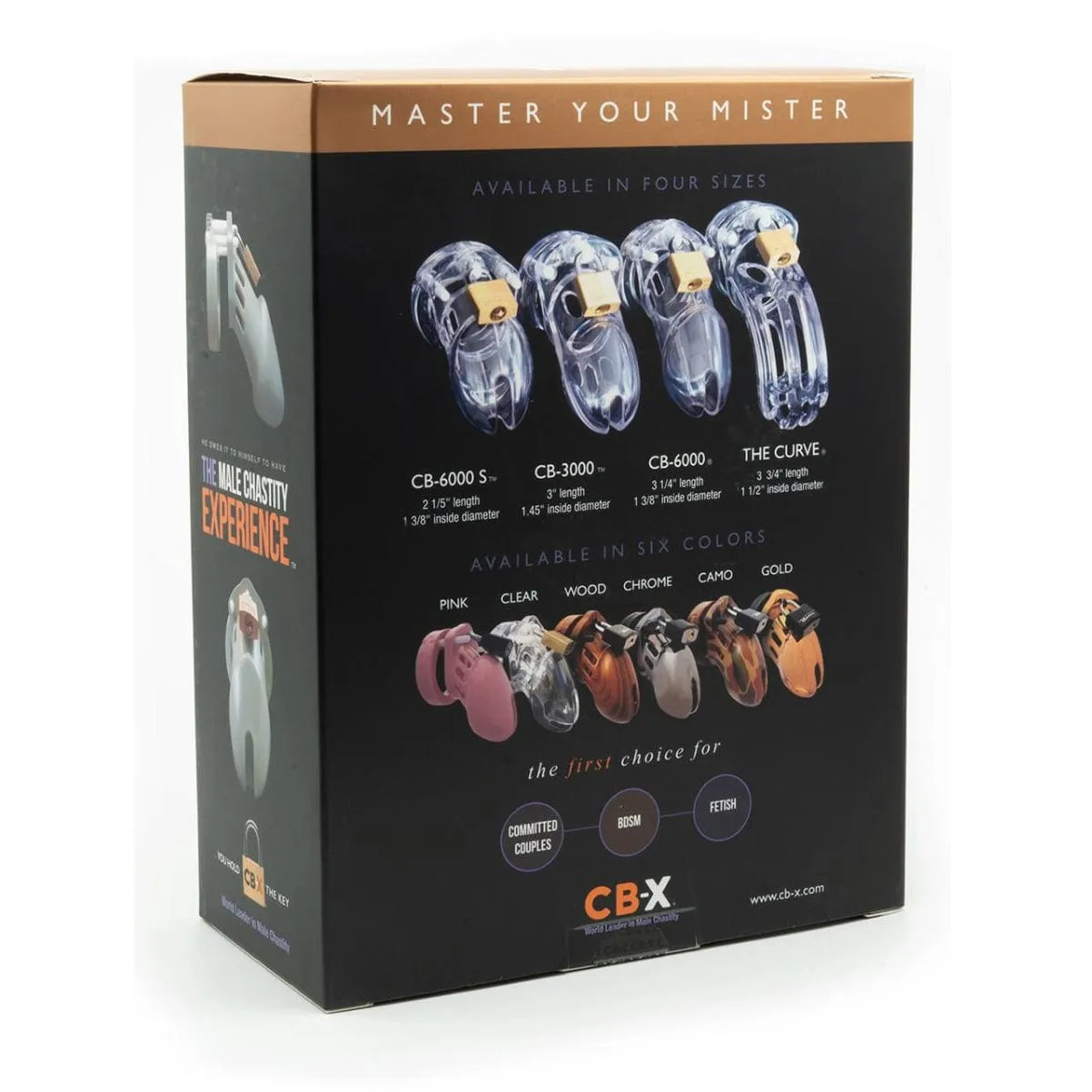 CBX - CB-3000 3 Chastity Cock Cage and Lock Set (Black)
