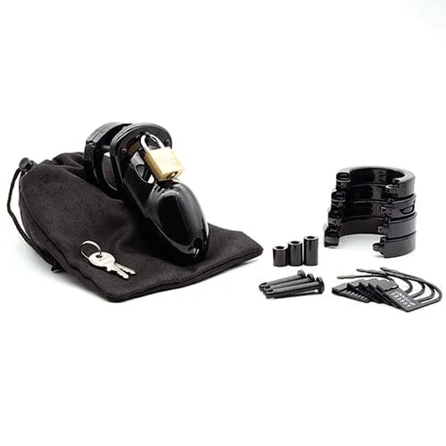 CBX - CB-3000 3 Chastity Cock Cage and Lock Set (Black)