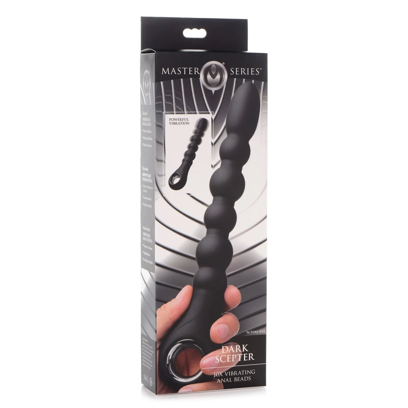 Dark Scepter 10x Vibrating Silicone Anal Beads