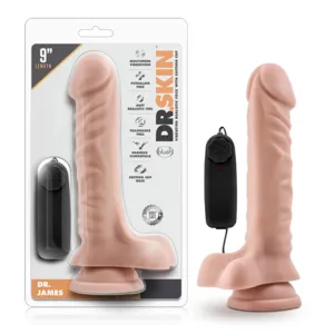 Dr. Skin Dr. James Realistic 9 in. Vibrating Dildo with Balls Beige