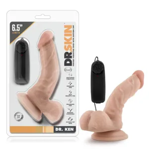 Dr. Skin Dr. Ken Realistic 6.5 in. Vibrating Dildo with Balls Beige