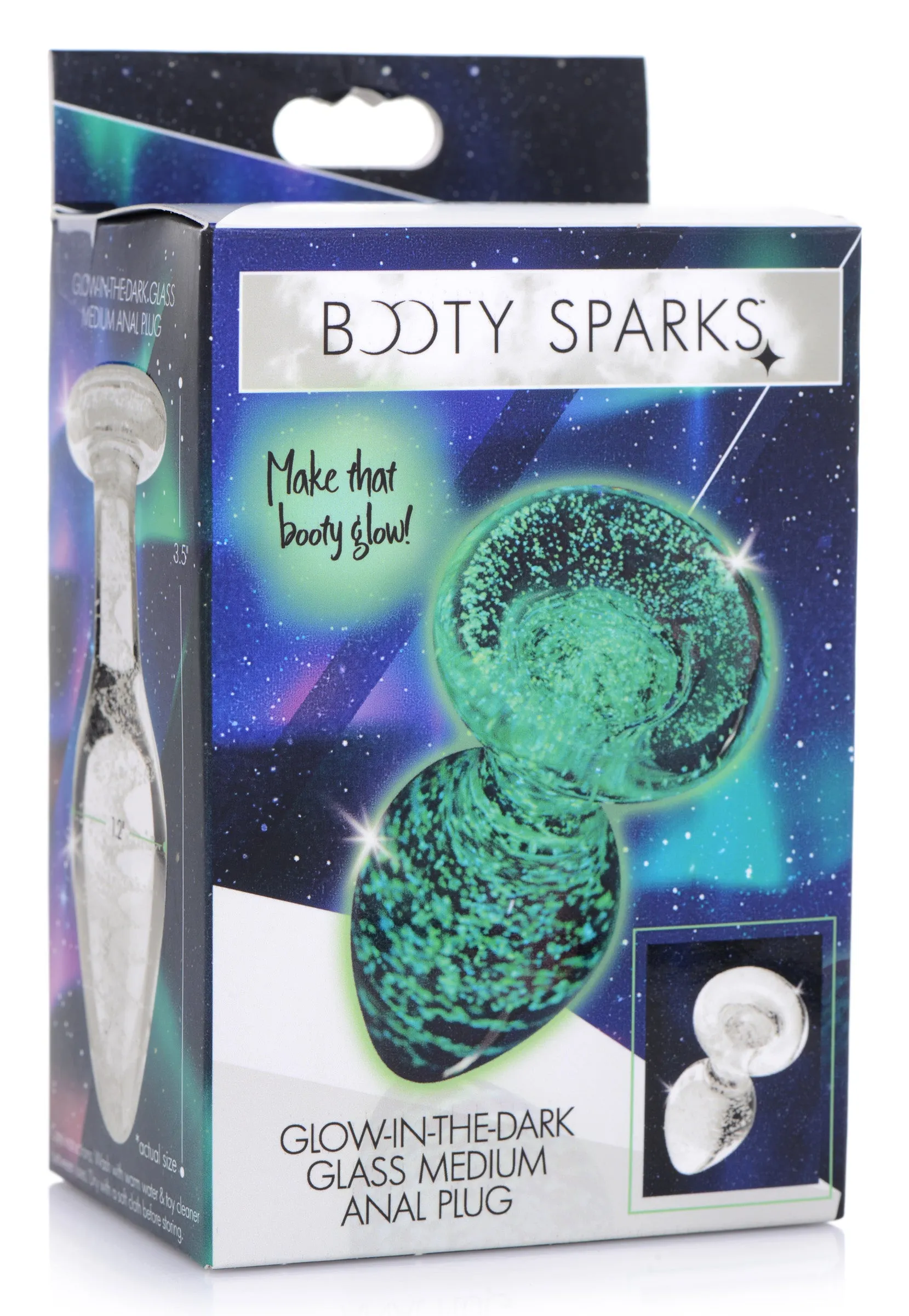 Glow-in-the-dark Glass Anal Plug