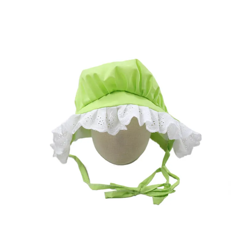 Green Frogs and Lily Pads Adult Baby Bonnet