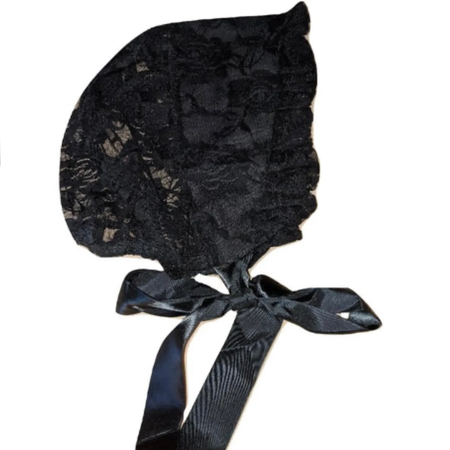 Lace Black Adult Baby Bonnet