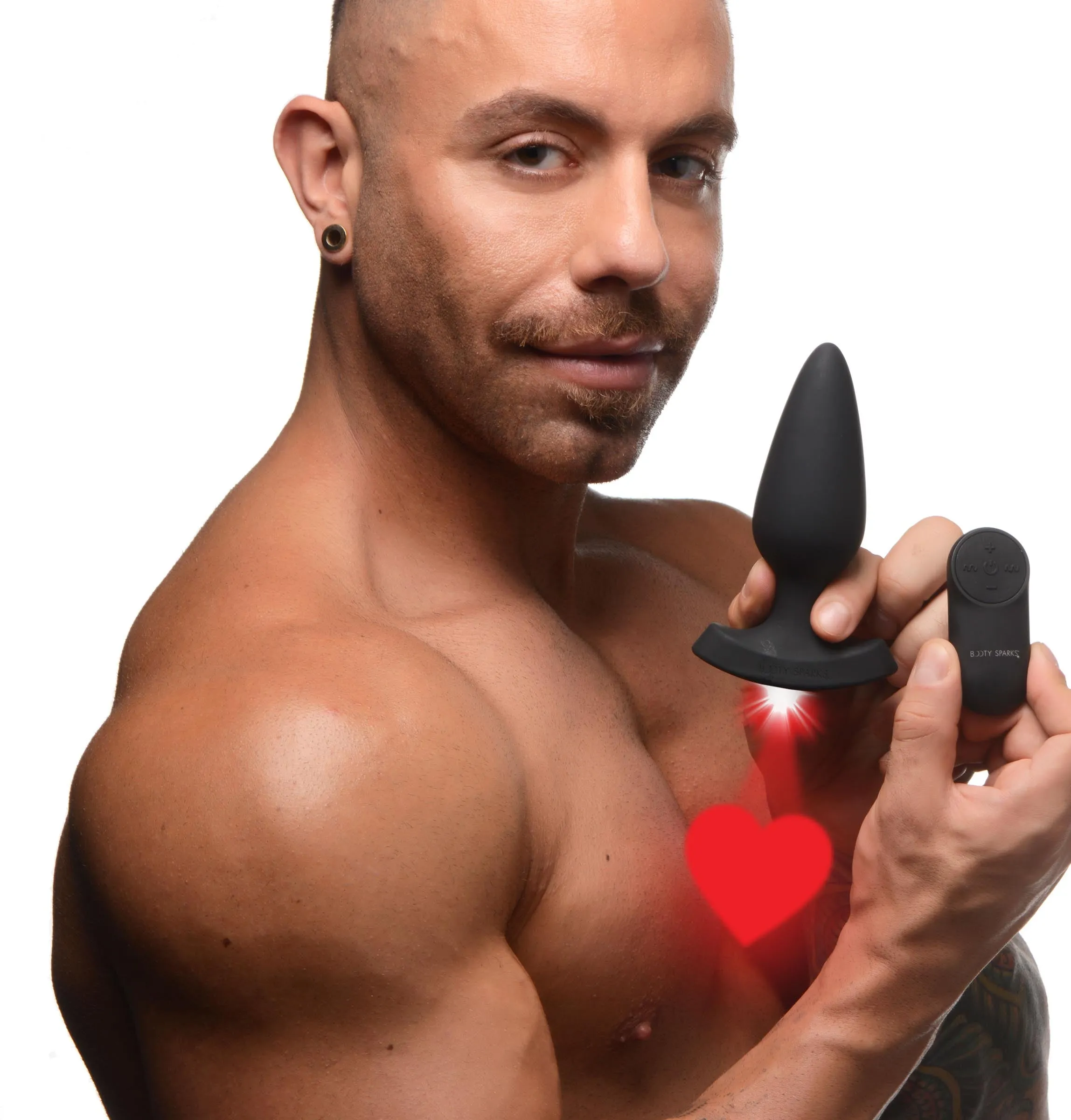 Laser Heart Anal Plug With Remote & Dash