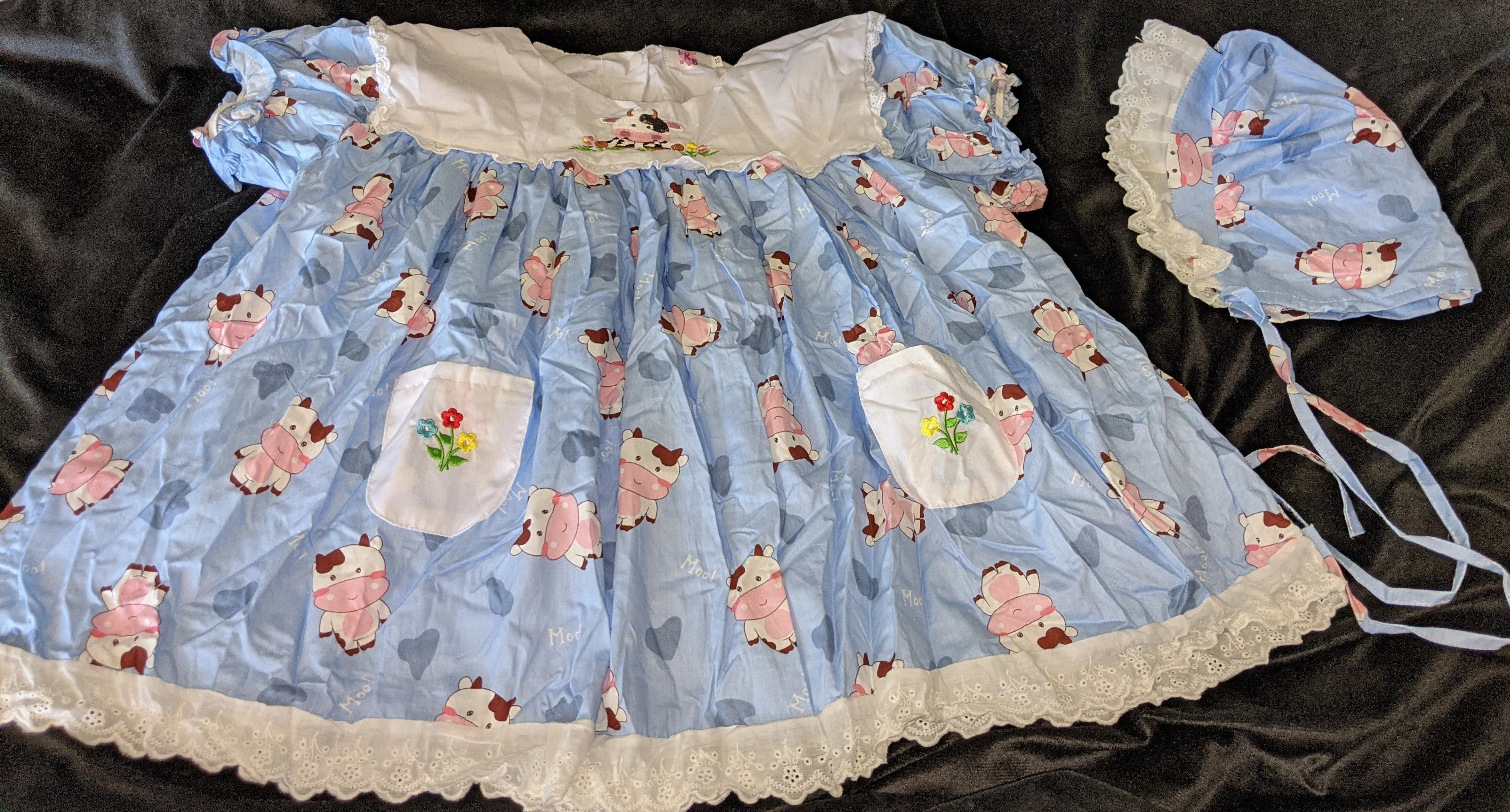 Lil Moo Moo Adult Baby Bonnet