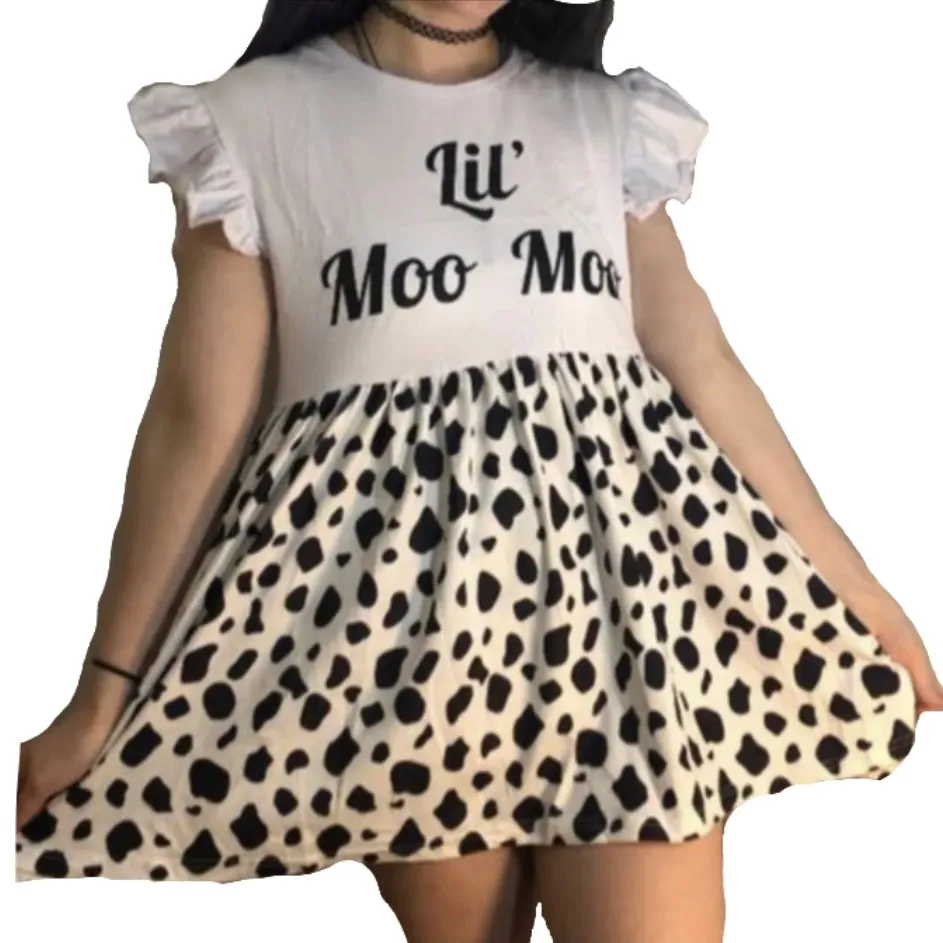 Lil Moo Moo Ruffle Sleeve Dress