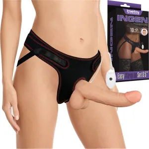 Lovetoy Ingen Easy Strap On Set Vibrating 8.5 Dildo Harness Set Couples Sex Toy