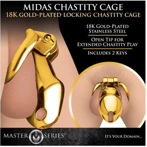 Midas 18K Gold Penis Chastity Cage by Master Series
