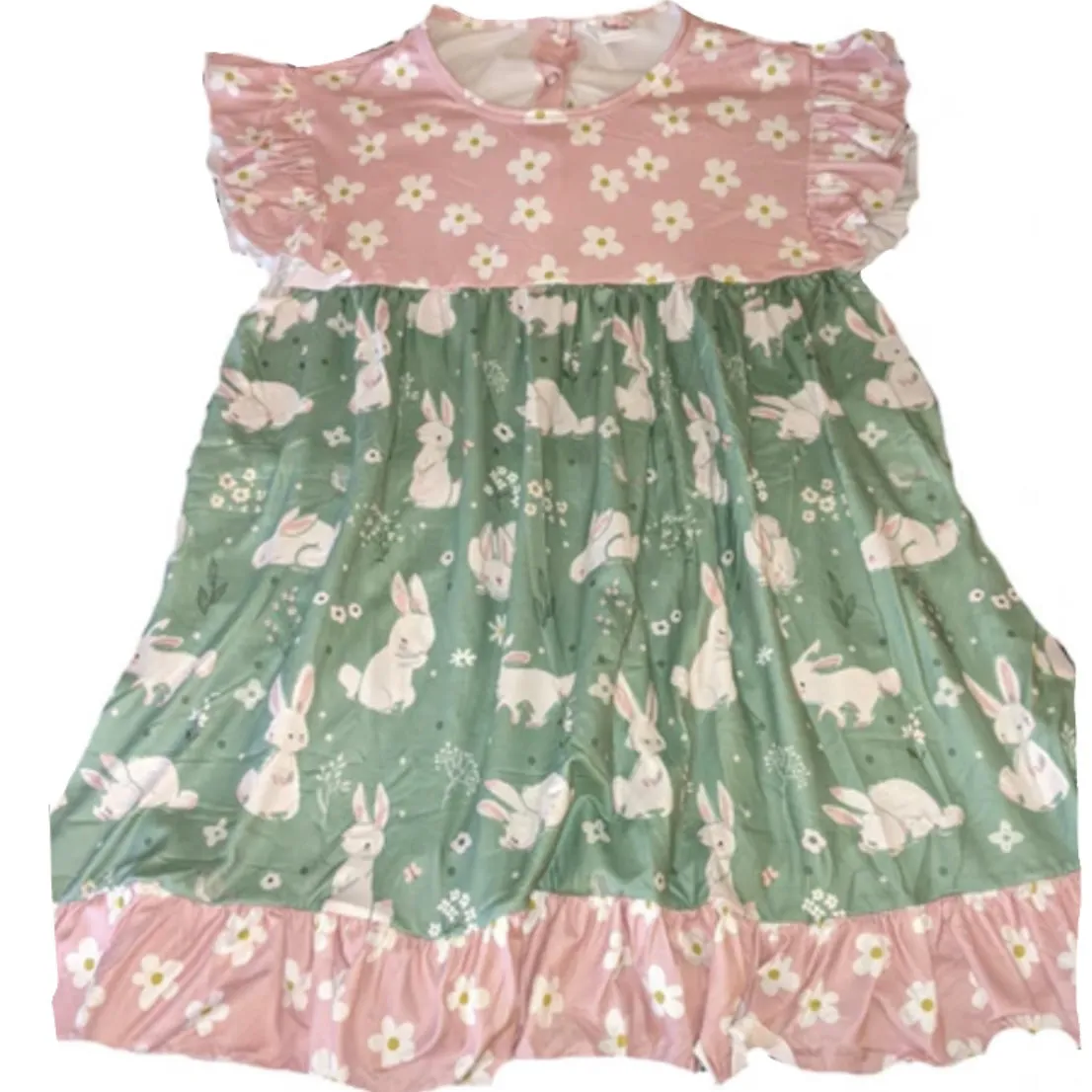 Pretty Bunny Ruffle Sleeve Dress