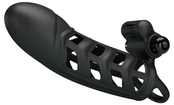 Pretty Love Penis Sleeve II Vibrating Cock Ring Extender Couples Penis Extension