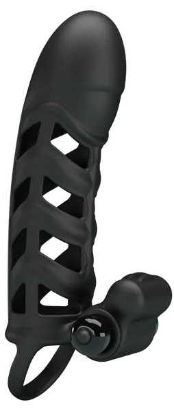 Pretty Love Penis Sleeve II Vibrating Cock Ring Extender Couples Penis Extension