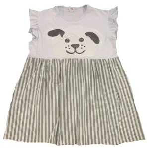 Pretty Puppy Ruffle Sleeve Dress
