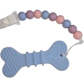 Puppy Variety Silicone Teether Chewing Toy Pacifier Clip