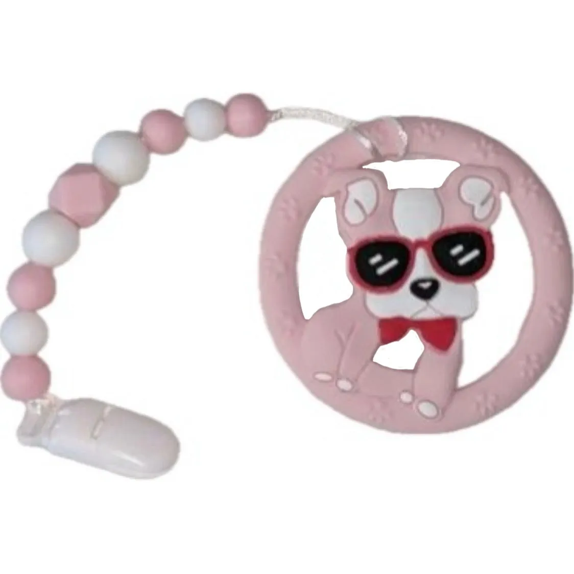 Puppy Variety Silicone Teether Chewing Toy Pacifier Clip