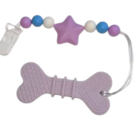 Puppy Variety Silicone Teether Chewing Toy Pacifier Clip