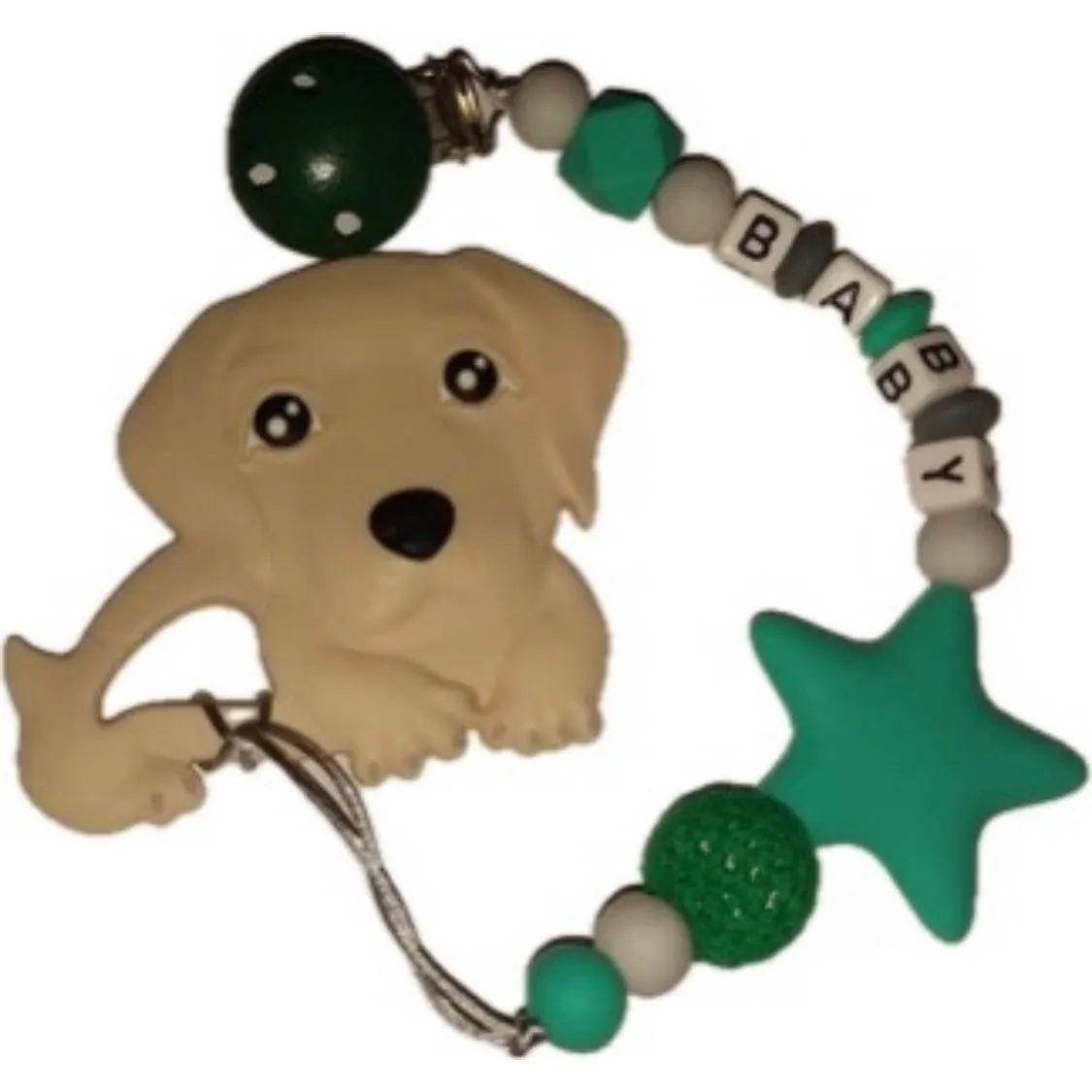 Puppy Variety Silicone Teether Chewing Toy Pacifier Clip