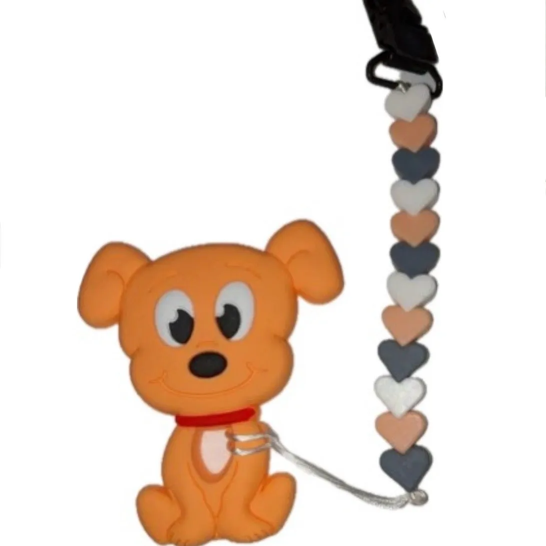Puppy Variety Silicone Teether Chewing Toy Pacifier Clip