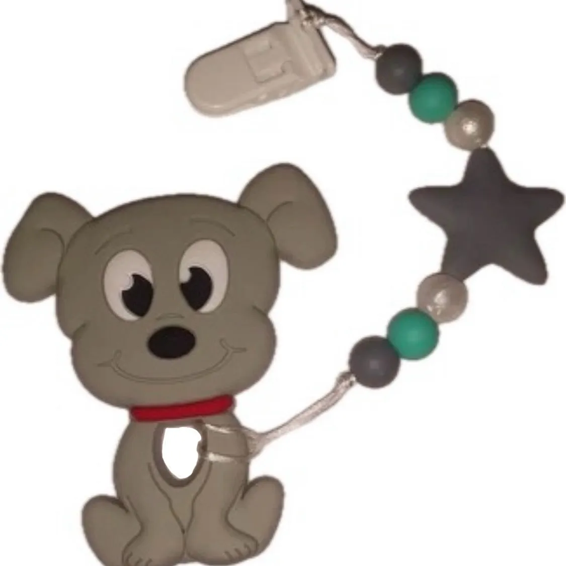 Puppy Variety Silicone Teether Chewing Toy Pacifier Clip
