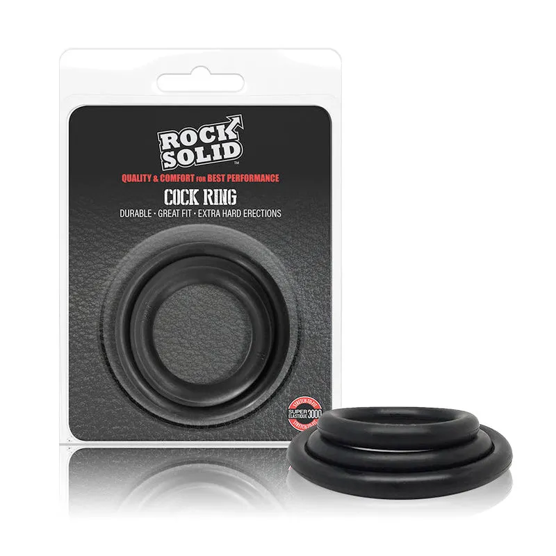 Rock Solid Tri-Pack Rubber Gasket (1.25in. 1.5in. 2in) Black