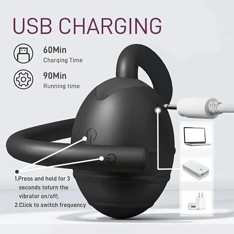 Rolling Ball Anal Plug Silicone Prostate Massager Strong Vibration Anal Trainer