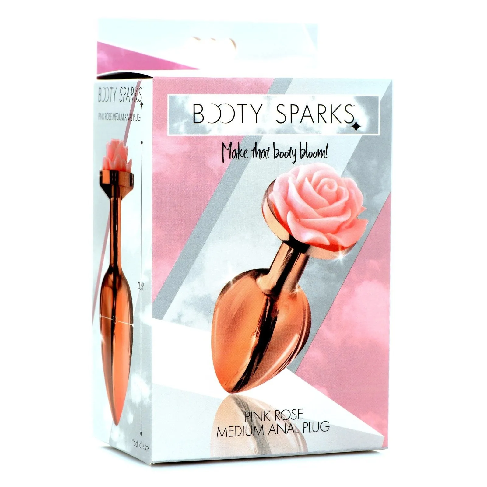 Rose Gold Anal Plug With Pink Flower