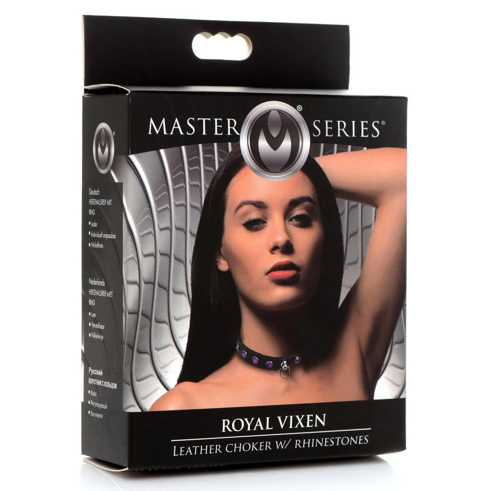 Royal Vixen Leather Choker With Rhinestones - Purple