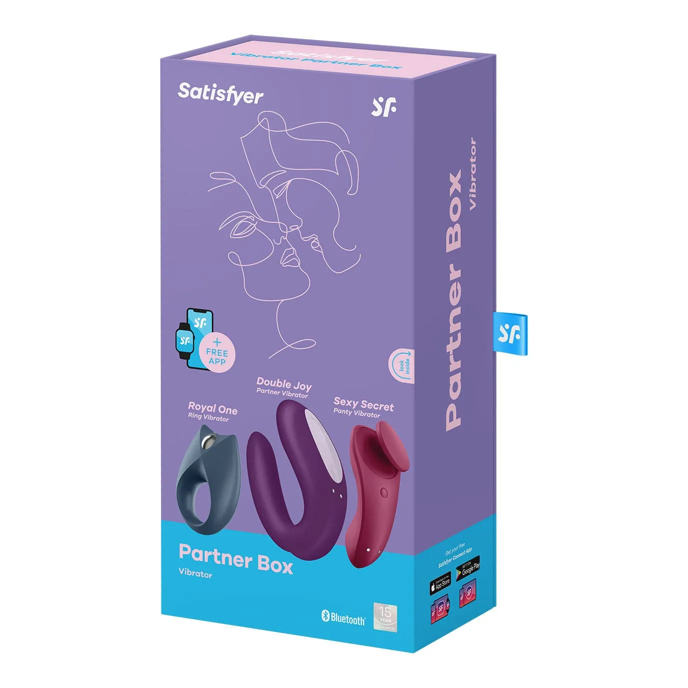 Satisfyer - Partner Box 3 App-Controlled Royal One. Sexy Secret and Double Joy Couple Set (Multi Colour)
