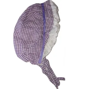 Seersucker Purple/White Adult Baby Bonnet