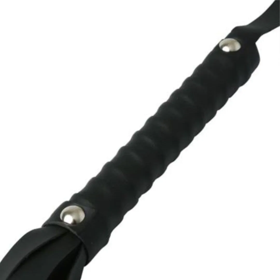 Sex and Mischief Black Faux Leather Flogger