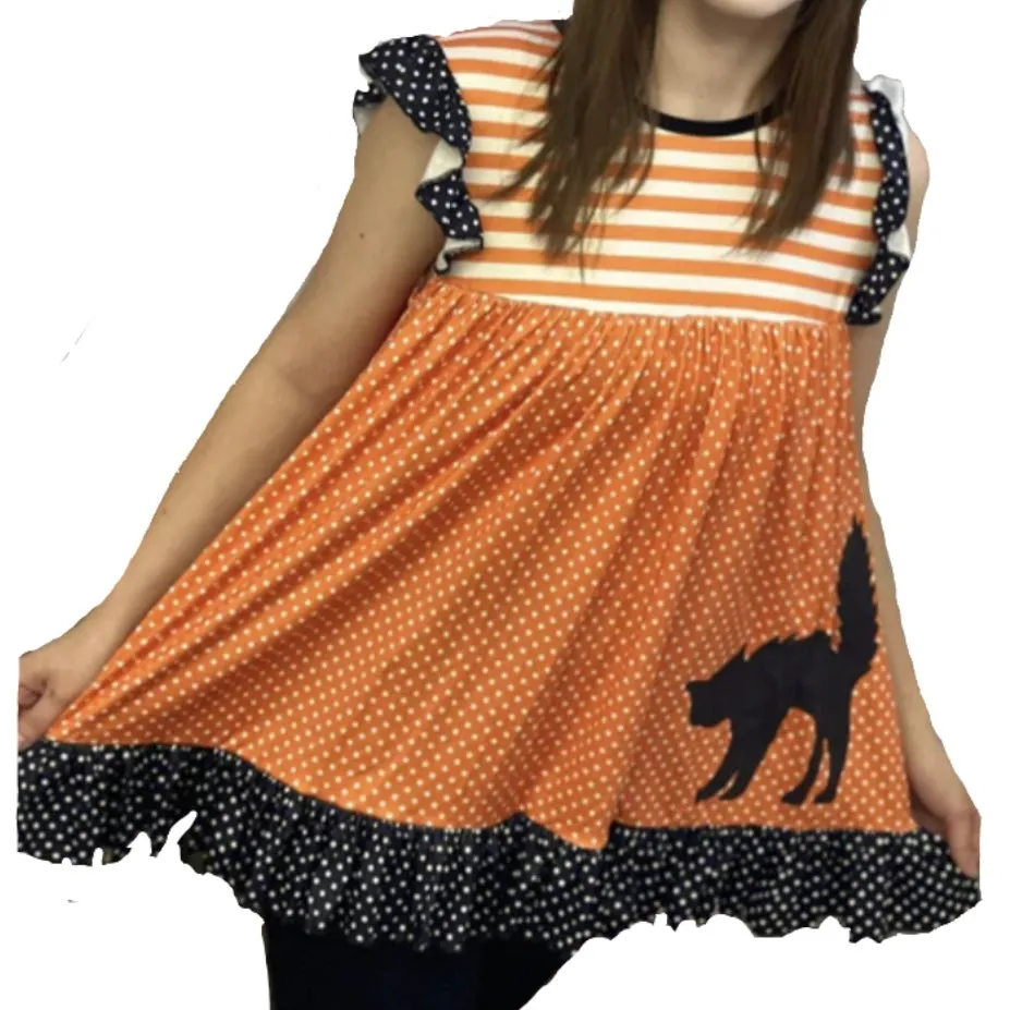 Spooky Kitty Ruffle Dress
