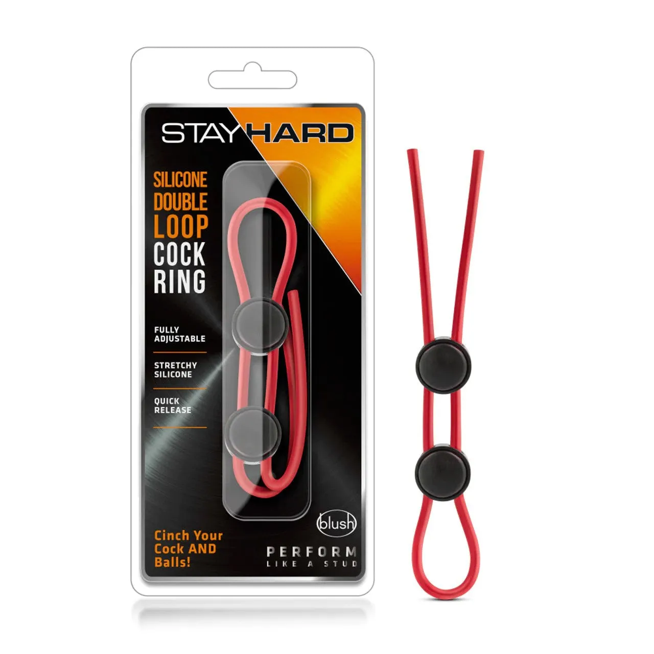 Stay Hard Silicone Double Loop Cock Ring by Blush Novelties