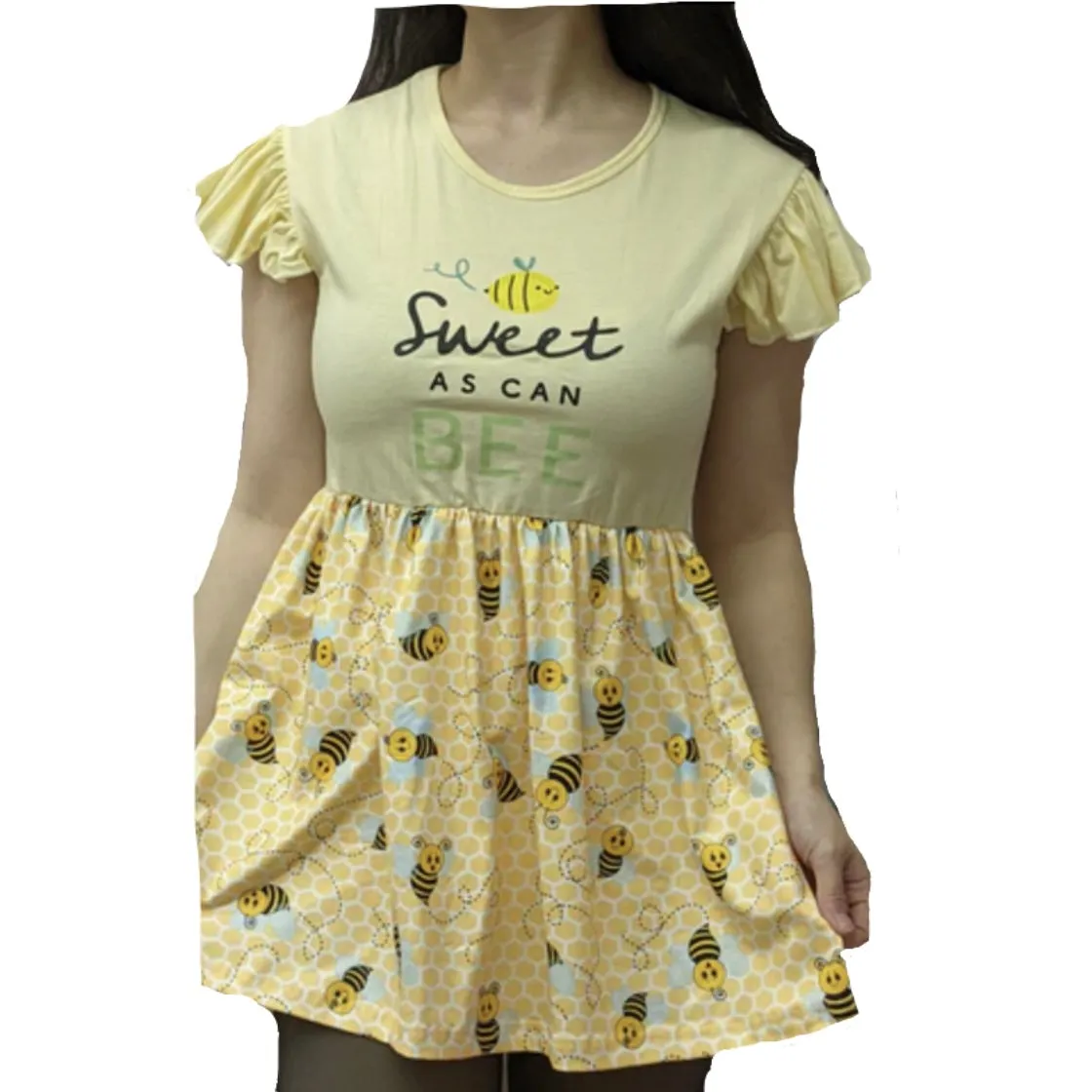 Sweet As Can Bee Ruffle Sleeve Dress