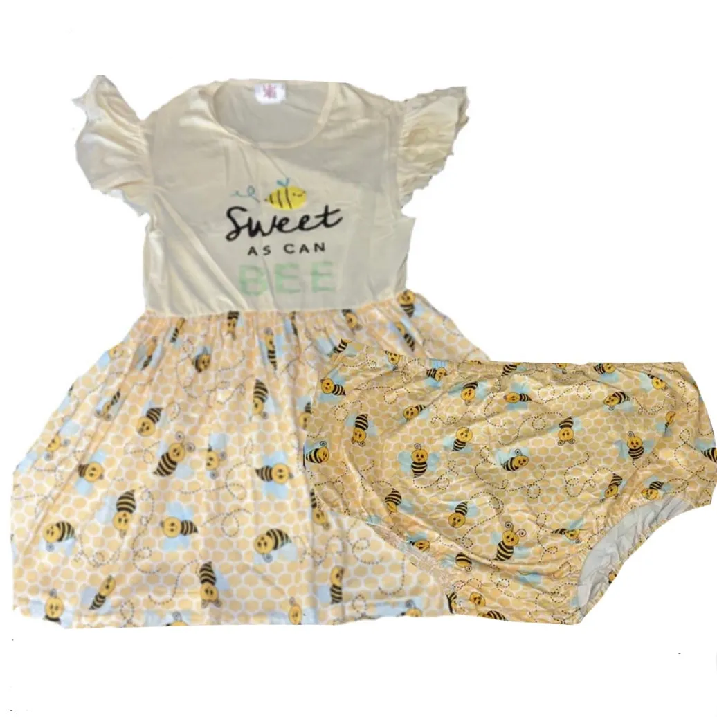 Sweet As Can Bee Ruffle Sleeve Dress