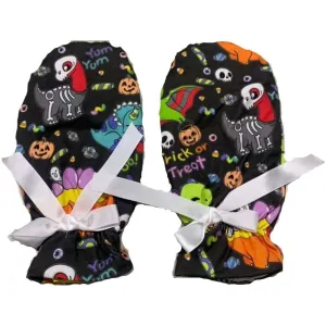 Trick or Treat Dino Black Adult Mittens