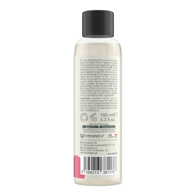 Ulei de masaj LUXURIA Bio Wild Roses. cu uleiuri naturale. fără parabeni. aromă de trandafir. 100 ml (roz)