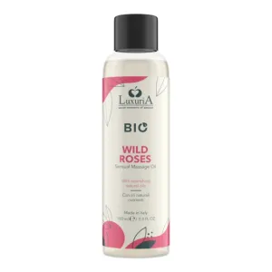 Ulei de masaj LUXURIA Bio Wild Roses. cu uleiuri naturale. fără parabeni. aromă de trandafir. 100 ml (roz)