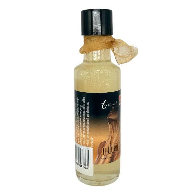 Ulei de masaj TENTACION Golden Veil. formulă specială cu particule strălucitoare aurii. 100 ml