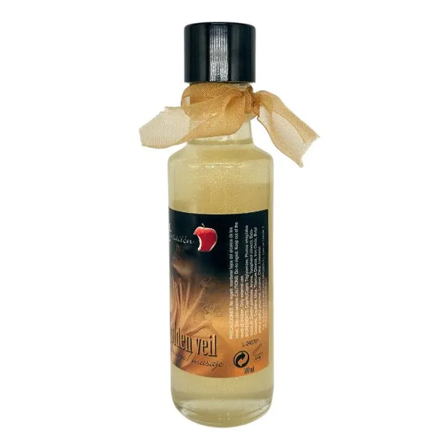 Ulei de masaj TENTACION Golden Veil. formulă specială cu particule strălucitoare aurii. 100 ml